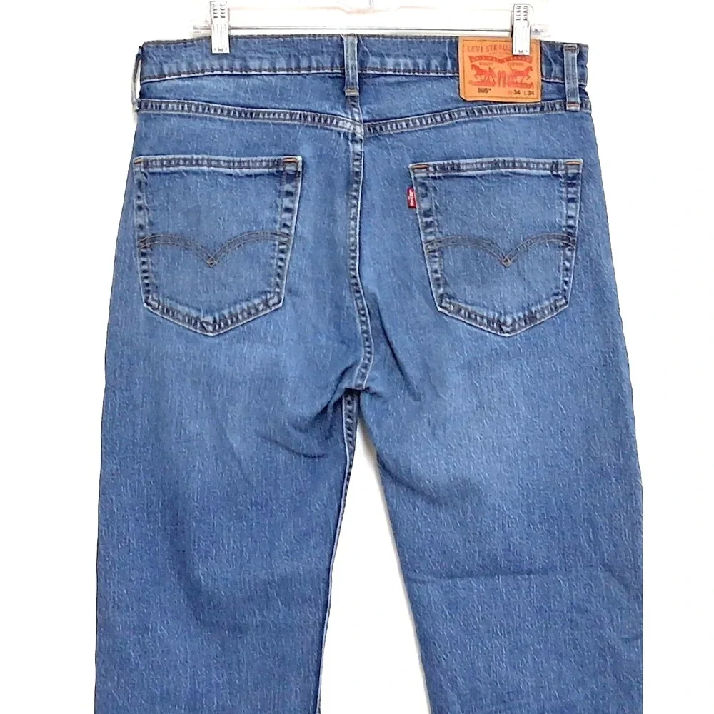 Levi's 505 Men's Vintage Blue Jeans  Cotton Blend Classic Five-Pocket SZ 34/34